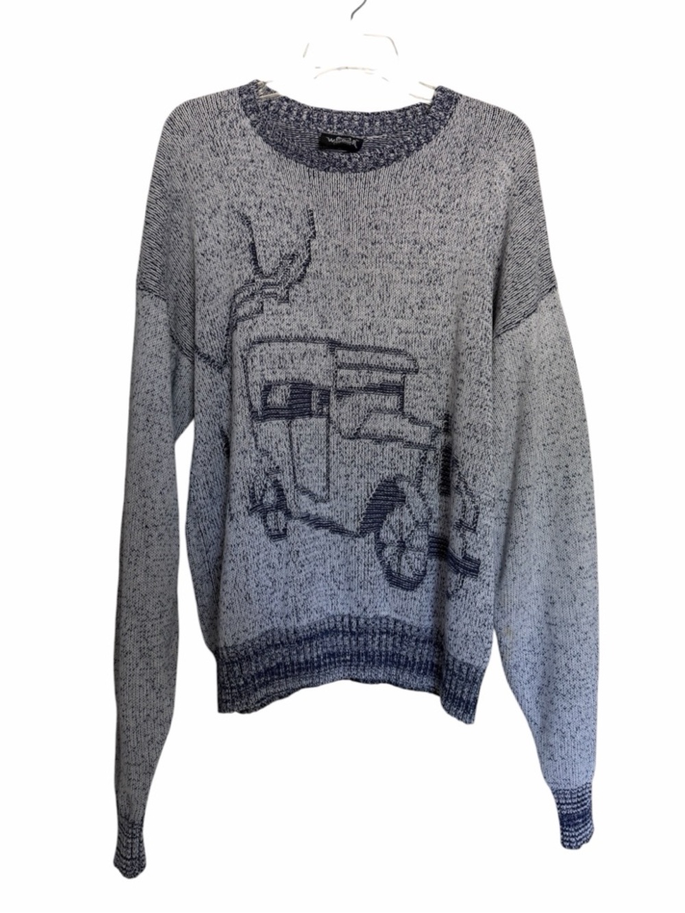Woolrich Blue Speckled Crewneck Wood Sweater